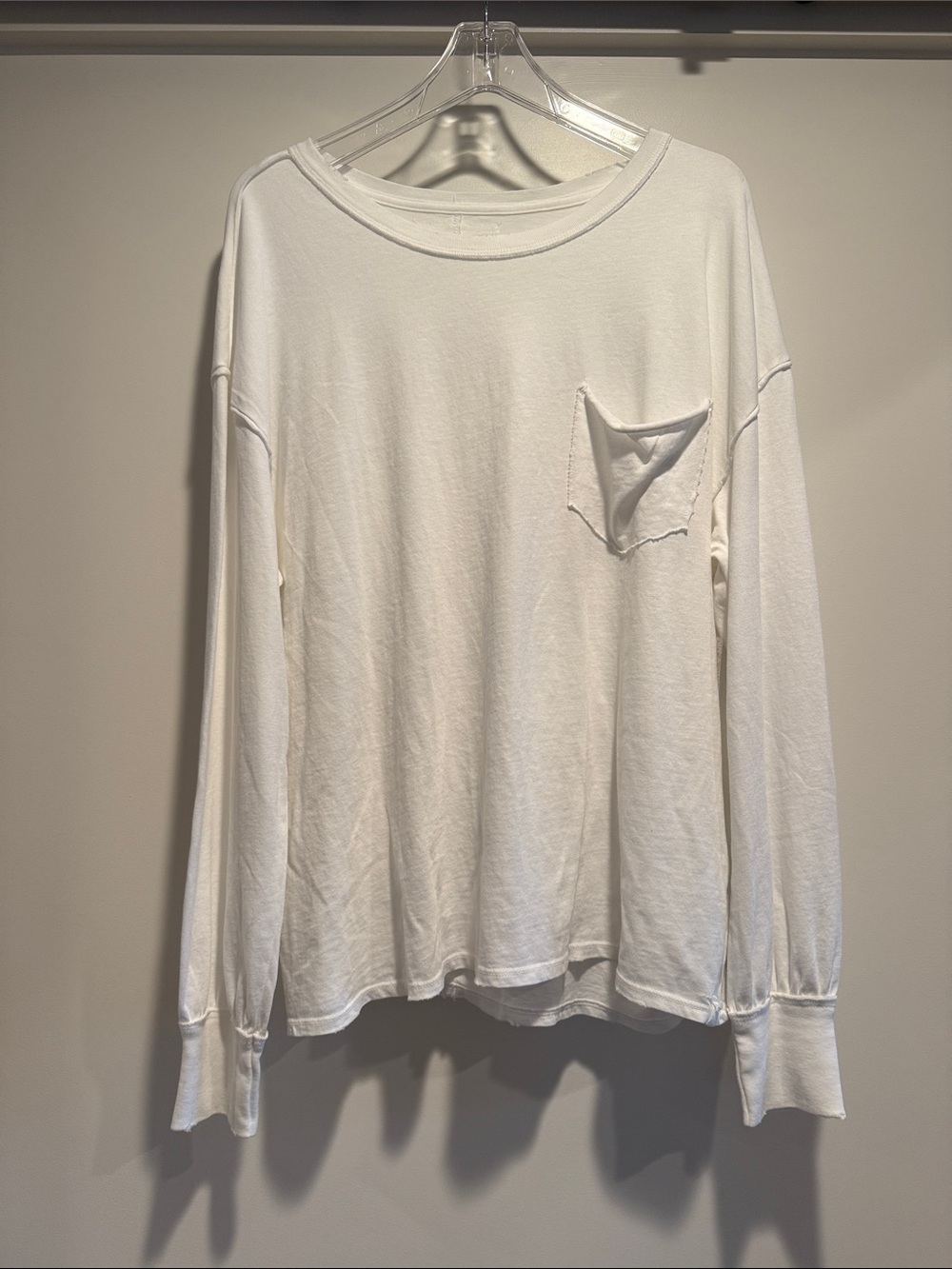 We The Free White Long-Sleeve Pocket Tee